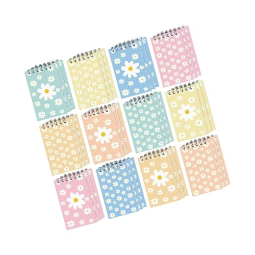Vdaxvme 12 blocs de notas de encuadernación de doble alambre, 30 páginas, blocs de notas de bolsillo sin forro, cuaderno pequeño para escribir