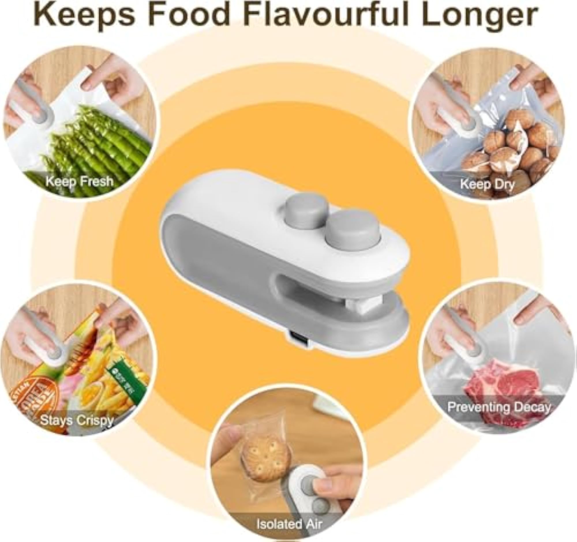2-in-1 Sealer with Cutter for Plastic Bag Packaging