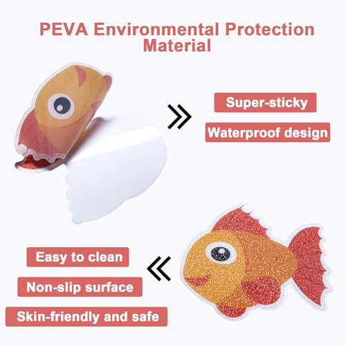 9 Stück Badewannensticker,Antirutsch Pads Dusche,Antirutsch Badewanne Kinder,Dusche Antirutsch Aufkleber,Antirutsch Pads Badewanne,Antirutsch Aufkleber Dusche,Badewannen Rutschschutz (Meerestier)