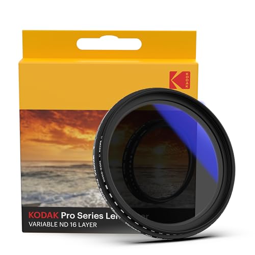 Image of Kodak 49mm Camera Lens VND Filter Pro Series|11 Stops for ND2-ND2000|16 Layer Coating for DSLR Camera Lens Protection from UV Rays, Dust & Scratches|Variable Neutral Density|Black