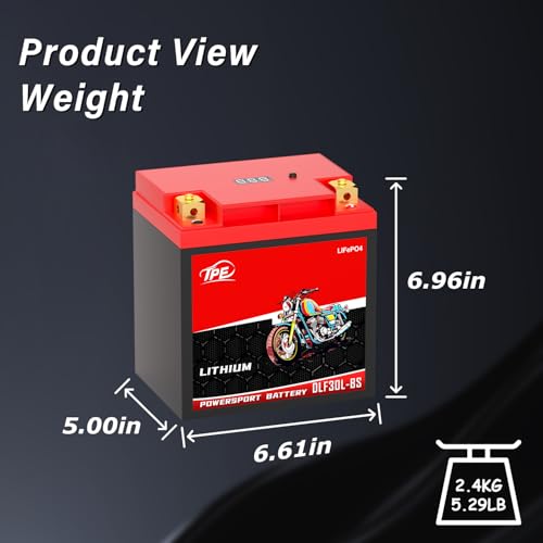 Image of TPE YTX30L-BS Lithium Powersports Battery 12V 14AH 720A Lithium Motorcycle LiFePO4 Battery DLF30L-BS
