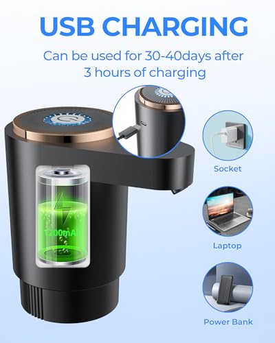 Water Dispenser Pump Water Pump for 5 Gallon Bottles, USB Rechargeable Water Bottle Pump, Portable Water Jug Dispenser for Home, Kitchen, Office, Camping image 8