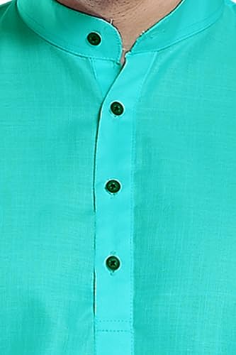 Image of DIVISIVE Men's Plain Cotton Blend Linen Slim Fit Kurta Pyjama Set