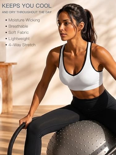 Double Couple Sports Bras for Women Racerback High Impact Support Workout β image 4