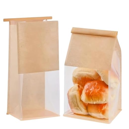 MOMAHUA 30 Piezas Bolsas Panadería Kraft con Ventana,Marrón Bolsas para Pan Casero Antigrasas,13 * 28+10cm,Ideales para Panaderías y Repostería Hogareña