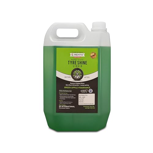 Image of Bike & Car Tyre Polish 5 Liter Extreme Black Shine - Long Lasting Gloss & Dirt Repellent | Prevents Fading and Cracks | Non-Greasy Pleasant Fragrance (Green Apple)