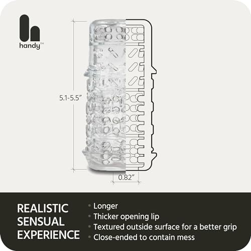 the handy truegrip gen 2 penis sleeve - realistic close-ended masturbation sleeves stroker easy to clean male masturbator adult sex toy for men