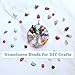 Efivs Arts Gemstone Beads, 300 PCS Crystal Beads for Ring Making Stone Beads Irregular Chips Energy Stones Healing Power Jewelry Making Beads for Christmas Gifts (Plastic Box Included)