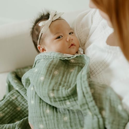 Image of Little Unicorn Muslin Swaddle Blanket for Newborns & Infants | Soft & Breathable Fabric | Baby Blanket for Swaddling, Nursing, Shower Gifts (Sage Suns)