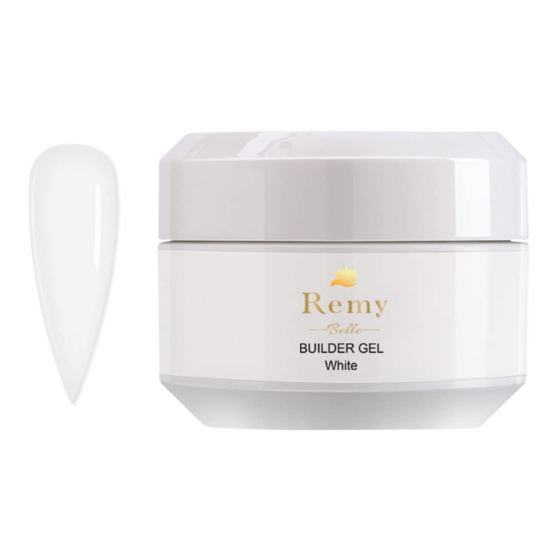 Builder Gel White 15 ml for Nails, Gel Nail Polish, Nail Strengthener, Nail Extension Tips (Requires Curing Under LED UV Lamp)