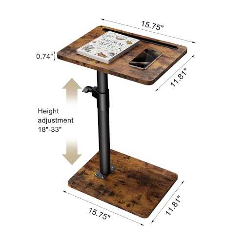 image for YUHFERA Sofa Armrest Tray Table for Couch - 360° Swivel Height Adjust