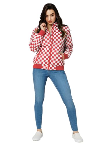 Image of ONLY Checked Stand Collar Bomber Jacket