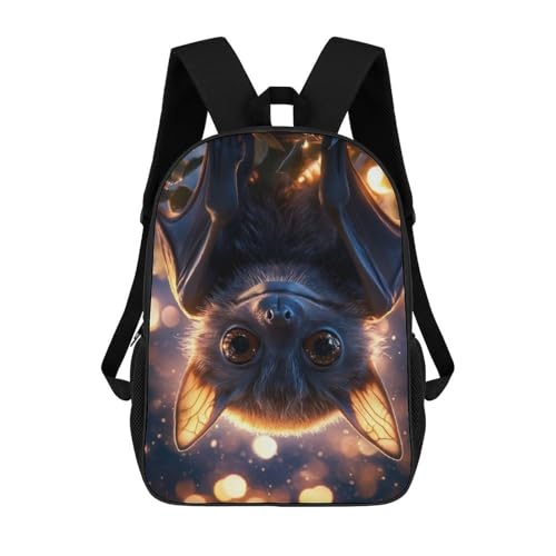sinyumoney Mochila Escolar Infantil Impresa En 3D Cute Bat Hanging Upside Down Para Niños Mochilas De Viaje De Alta Capacidad Bolsas Para Libros Mochila Escolar Infantil Mochila 17inch