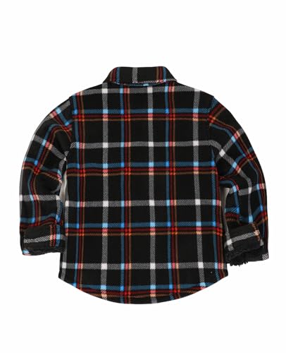 Image of ThCreasa Boys Sherpa Lined Plaid Button Shirt Jacket
