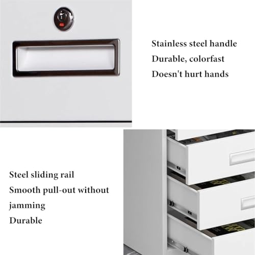 Slish - Archivador de metal marrón de ternera con 4 puertas con cerradura para documentos A4, ideal para oficina en casa