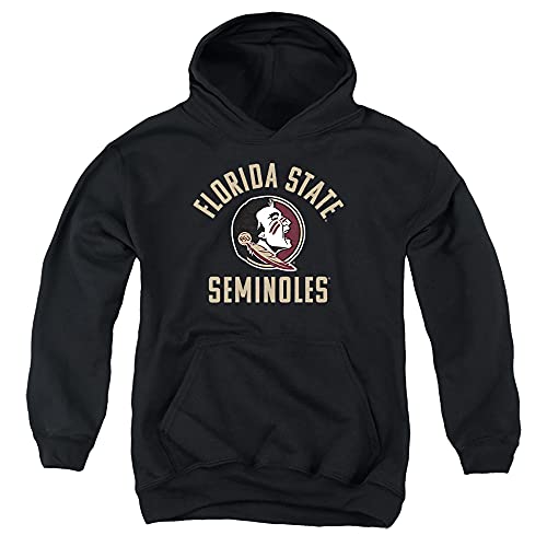 Florida State University FSU Seminoles Official Seminoles Logo Unisex Youth Pull-Over Hoodie,Black, Large