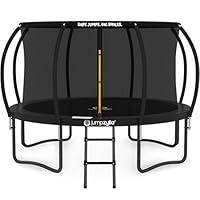 JUMPZYLLA Trampoline Outdoor 8FT 10FT 12FT 14FT 15FT 16FT with Enclosure and Ladder, ASTM Approved Recreational Trampoline for Kids and Adults, Anti-Rust Coated Frame