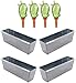 Novaliv 4 x Macetero galvanizado con 4 x Dispensador de Agua Bördy M Jardinera para balcón Jardinera para estantería de Flores, Verde