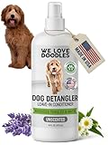 We Love Doodles Dog Detangler Spray - Leave-in Conditioner for Dogs - Dog Detangling Spray - Dematting Spray for Dogs - Tangle Remover - Made in The USA (Hypoallergenic Unscented)