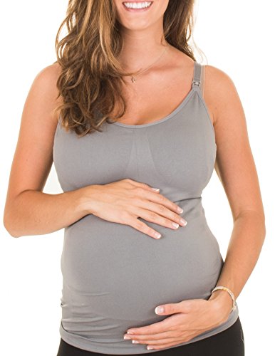 Caramel Cantina 3 Pack Women's Nursing Cami Built In Bra (X-Large, Black/Wh/Char) #TOP5