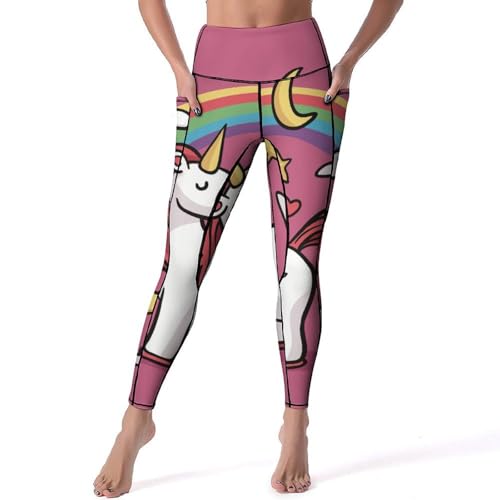 Pantalon de sport lune licorne leggings de yoga haute densité pour femme S