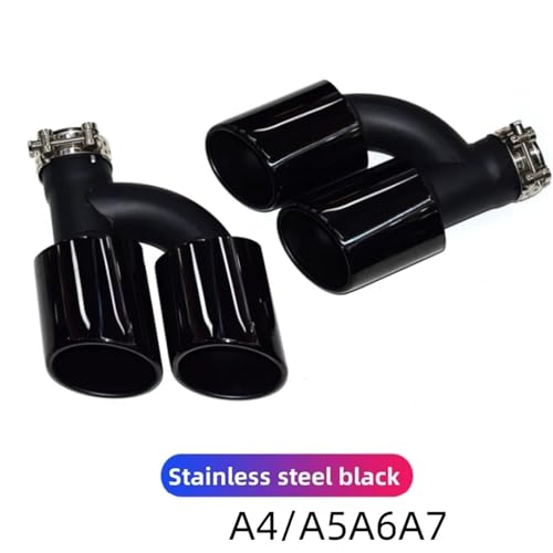 Double sortie d'échappement arrière noire compatible Audi A4 A5 S4 S5 S6