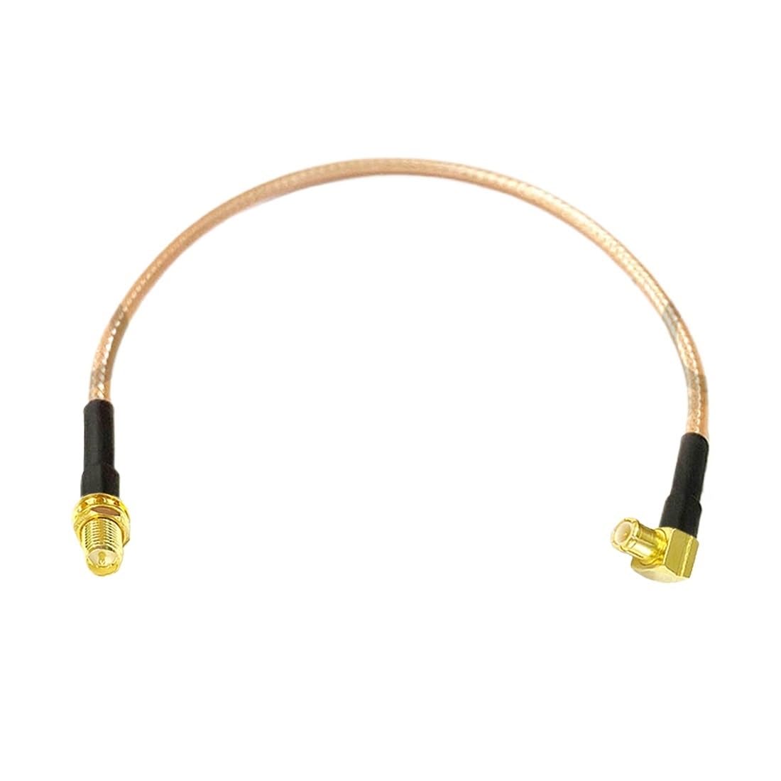 LIHUA Reverse RP SMA Ja-ck - Pin interior de tuerca a MCX macho en ángulo recto R*/F Conjunto de cable RG174 RG178 RG316 10 cm/30 cm/50 cm para módem inalámbrico (RG316,300 cm)