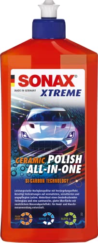 SONAX XTREME Ceramic Polish All in One (500 ml) abrillantador para vehículos elimina arañazos en pinturas opacas, desgastadas y descuidadas/Número de referencia 02472000