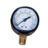 Katikies Start and Clean Filter Pressure Gauge 0-100 Psi 1/4 Inch Npt for Water, Pool Filter, Swimming Pool, Pressure Gauge (Universal -Water, Oil, Gas,100psi)