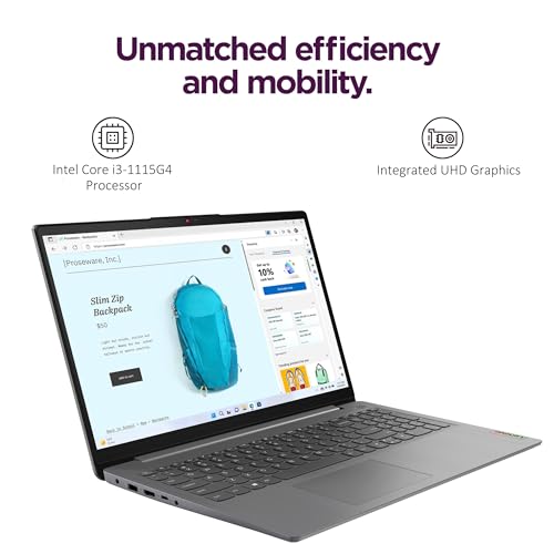 Image of Lenovo IdeaPad 3 15.6 inch FHD Touchscreen Laptop (16GB RAM, 256GB SSD, Intel Core i3 (> i5-1035G7)) Narrow Bezel, Webcam, 12-Hr Long Battery Life, NumPad, IST SD, Win 11 Home in S, Home & School - Grey