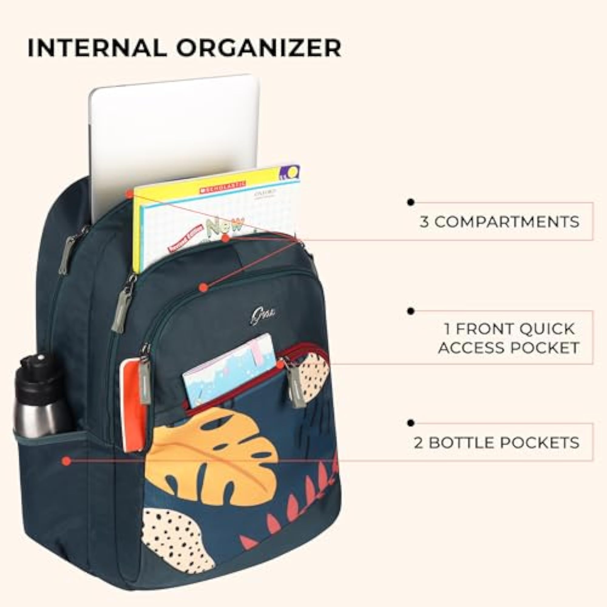 Mily Water 19"/37L Resistant School Bag