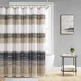 Awellife Brown Shower Curtains for Bathroom Tan Rustic Cotton Farmhouse Shower Curtain 72 x 72 Inches