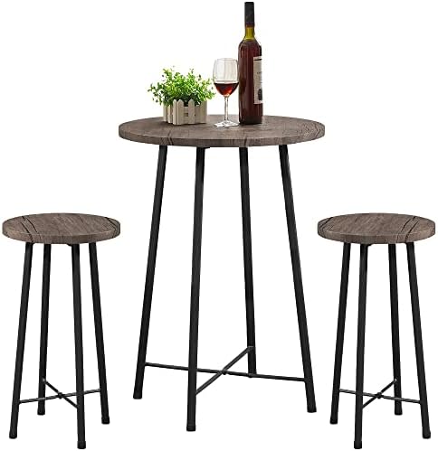 VECELO 3-Piece Table Sets, Round Bistro …