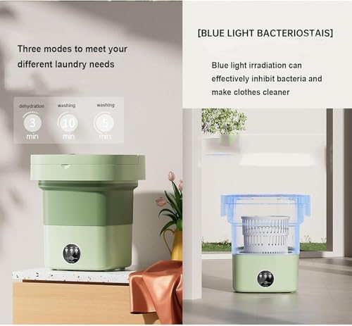 Portable Mini Washing Machine with 9L Capacity, Drainer Basket for Home, Camping & Travel - Compact, Lightweight, Efficient Clothes Cleaner