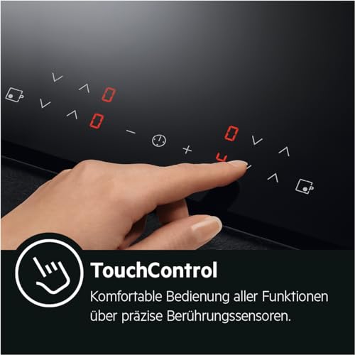 AEG Standherd mit Induktions-Kochfeld 60 cm/SteamBake – mit Feuchtigkeitszugabe/Hob²Hood/Touch-Bedienung/Grillfunktion/Display mit Uhr/Kindersicherung/A / CIB6643BBM