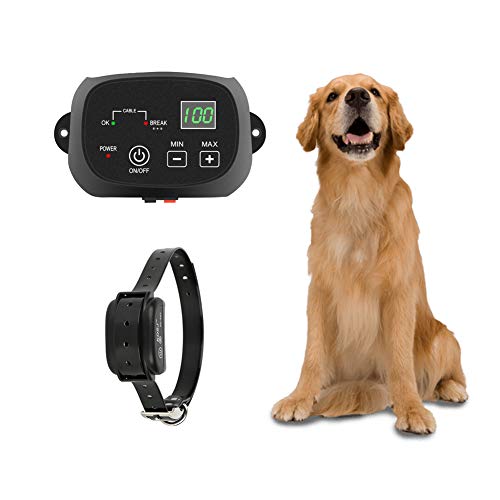 TTPet Electric Dog Fence, In-ground Aboveground Pet Containment System, IP66 Waterproof&Rechargeable Collar, Shock&Tone Correction, for 1 Dog