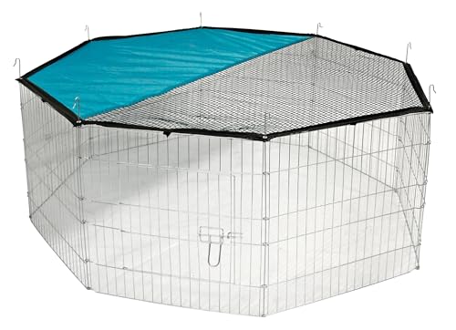 Kerbl Pet Freigehege, Auslauf, 8 Gitterelemente á 57x56 cm, Metall verzinkt, mit Abdeckung und Sonnenschutz, erweiterbar