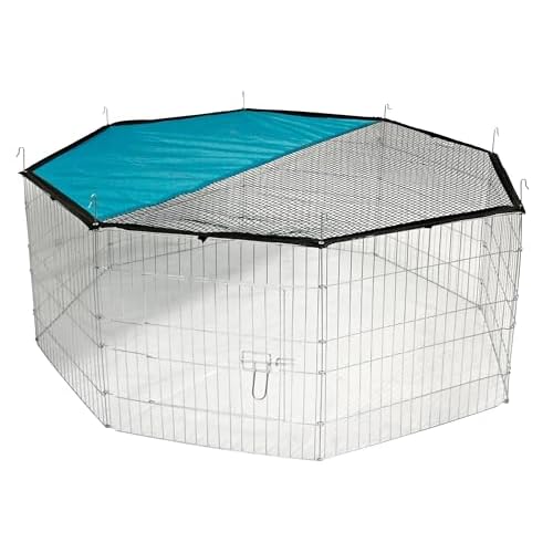 Kerbl Freigehege aus 8 Gittern, verzinkt, mit Netz und Tür, Ø 143 cm
