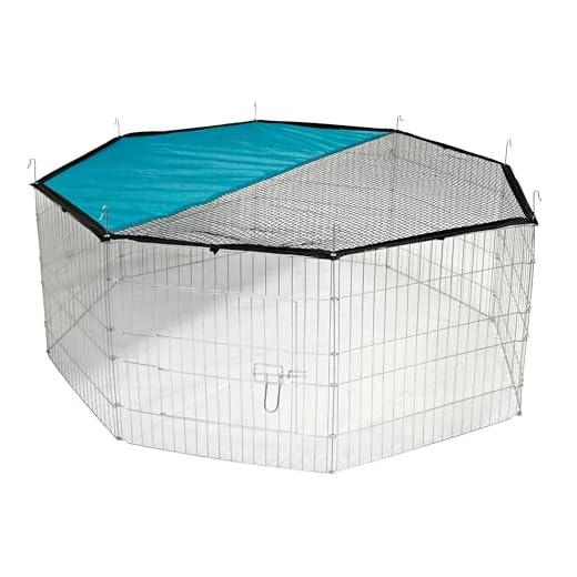 Kerbl Freigehege aus 8 Gittern, verzinkt, mit Netz und Tür, Ø 143 cm