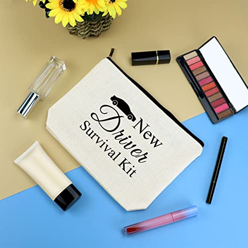 New Driver Gift Makeup Bag New Driver Present for Teen Girls Car Owner Daughter Niece Graduation Present Cosmetic Bag Christmas Birthday Gift for Women Her Best Friend Girlfriend Travel Cosmetic Pouch3