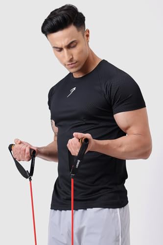 Image of FUAARK Grain Men's Slim Fit Heavyweight Stretchable Raglan Sleeves Gym & Workout Tshirt