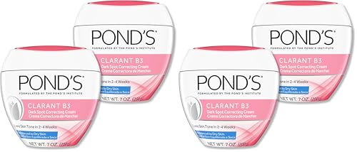POND'S Clarant B3 Dark Spot Correcting Cream – Daily Moisturizer for Dry Skin – Moisturizing Face Cream with Vitamins B3 & C-– Dermatologist Tested,7 oz,(Pack of 4)