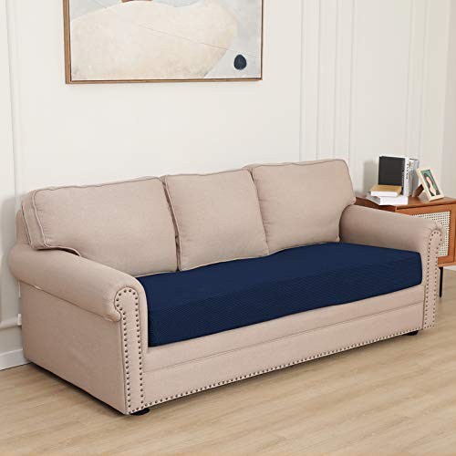 Image of Easy-Going Stretch 1 Piece Couch Cushion Cover for Sofa | Sofa Cushion Furniture Protector Sofa Seat sofa slipcover Washable sofa cover soft with Elastic Bottom Navy