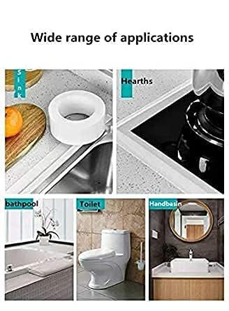 H&HGOLDI 2 Pcs Waterproof Tape for Kitchen Sink Oil Proof Caulk Kitchen Sink Tape Waterproof for Corner Caulk Self Adhesive Sealing Tape Gap Sealer for Platform Bathroom(Multi Print) 2