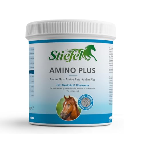 Stiefel Amino Plus für Pferde, kann den Muskelaufbau & die Leistungsfähigkeit bei Sportpferden unterstützen, Pulver, 1kg