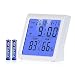 AE Life Temperature Humidity Gauge, Indoor Thermometer Hygrometer with Digital Alarm Clock, Backlit Accurate Monitor Clear Reading, Min/Max Records, °C/°F switch, Calendar, Time Display - White