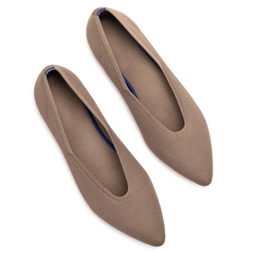 Image of Frank Mully Womens Pointed Toe Flats Knit Dress Shoes Comfort Women Shoes Softable