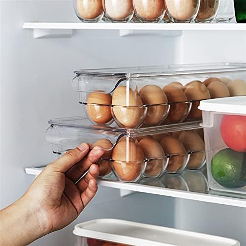 12/14/21 Grids Egg Storage Box Egg Tray Containers Kitchen Refrigerator Eggs Transparent Dispenser Airtight Fresh Preservation Egg Holder For Fridge (Color : 14Grids)