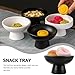 Yardwe Footed Ceramic Fruit Bowl, 5 Inch Round Snack Serving Tray Decorative Dessert Holder for Dining Table Party Catering and Home Kitchen