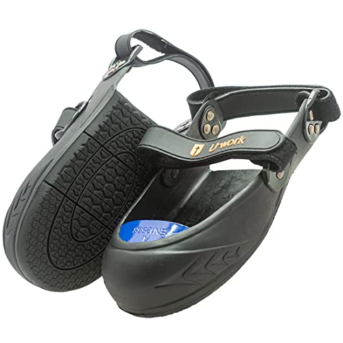 Unique Double Hook and Loop Straps Safety Overshoes Steel Toe Caps, Titanium Aluminum Alloy Toe Shoe Covers, Steel Toe Covers, Slip Resistant Alloy Toe Overshoe, Visitor Safety Overshoe, S, Blue